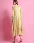 Stripes Chanderi Dress - Yellow