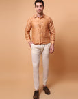 Muqaish Work Men Shirt  -Beige