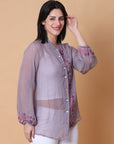 Chikan Women Top - Purple