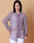 Chikan Women Top - Purple