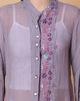 Chikan Women Top - Purple