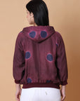 Woolen Hoodie Tie & Dye Jacket - Majenta