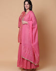 Zardozi Work Sharara Set - Pink