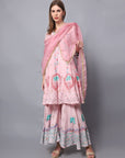 Light Pink Chanderi Sarara set