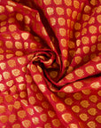 Red Banarasi Butta Fabric