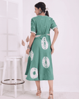 Green Tie-Dye Women Dress