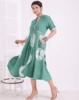 Green Tie-Dye Women Dress