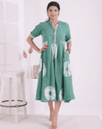 Green Tie-Dye Women Dress