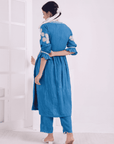 Blue Tie-Dye Women Kurta Set