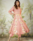 Pink Lachka Gota Anarkali Kurta Set