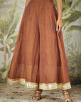 Brown Lachka Gota Machine Work Kurta Set