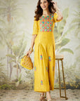 Mustard Yellow Zardozi Work Jumpsuit