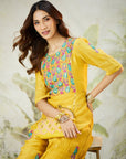 Mustard Yellow Zardozi Work Jumpsuit