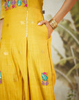 Mustard Yellow Zardozi Work Jumpsuit