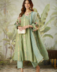 Green Lachka Gota & Patch Work Kurta Set