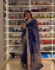 Blue Chanderi Saree