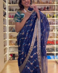 Blue Chanderi Saree