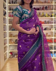 Wine Chanderi Saree