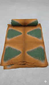 Crush Cotton Clamp Dyed Fabric - Rust Brown