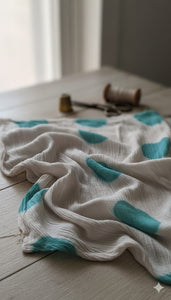 Crush Cotton Clamp Dye  Fabric - Beige