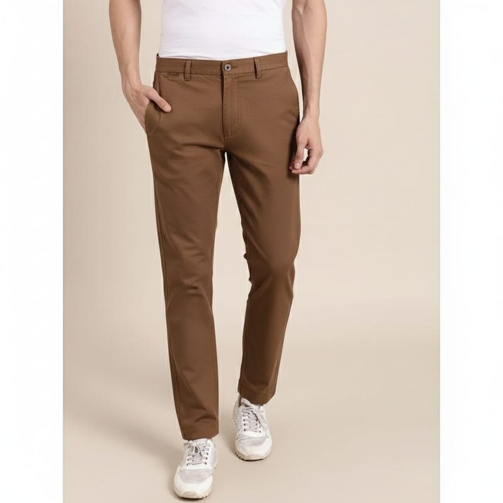Men Cotton Trouser  -  Beige