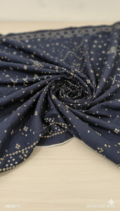 Digital Print Crush Cotton Fabric  -  Black