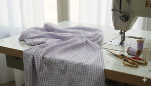 Cotton Checks fabric -  Light Purple