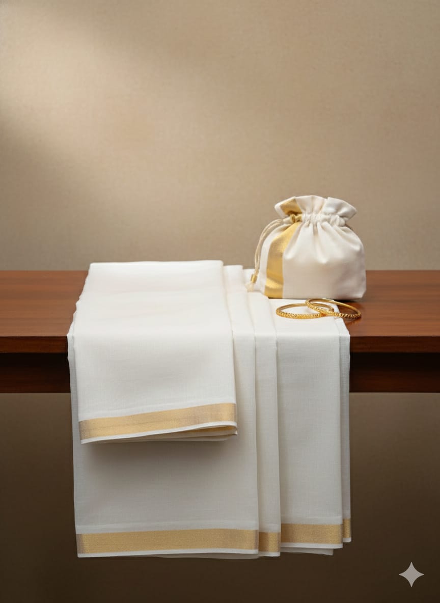 Pure Chanderi Dyble Dupatta - Off-White