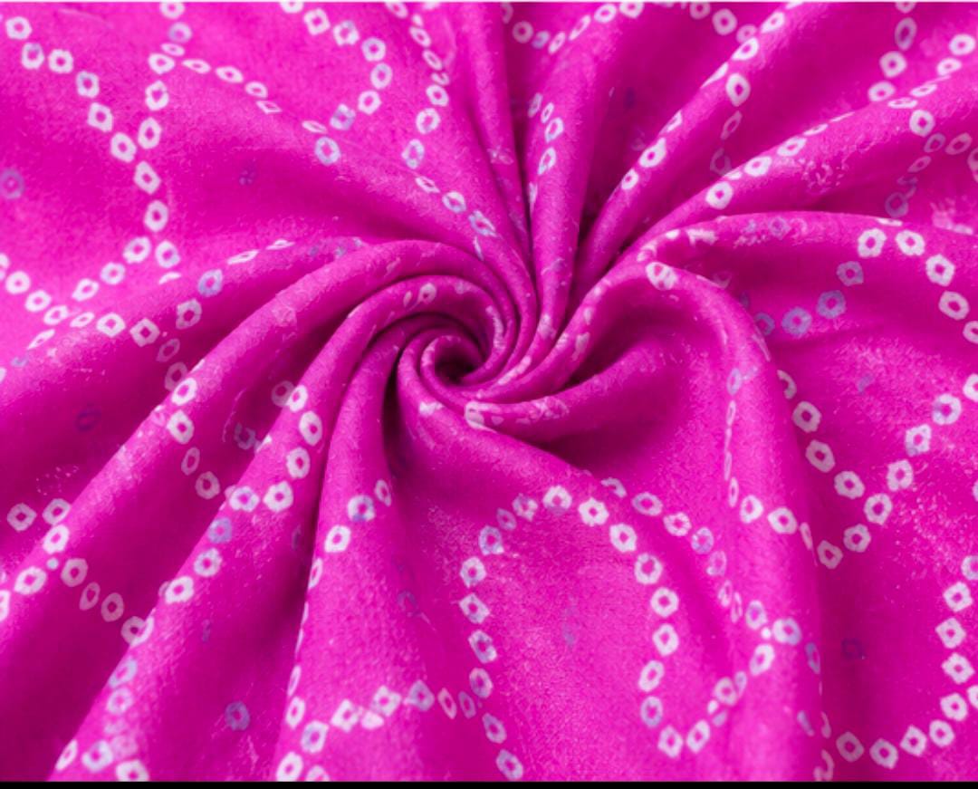 Bandhej Inspired Print Fabric - Pink