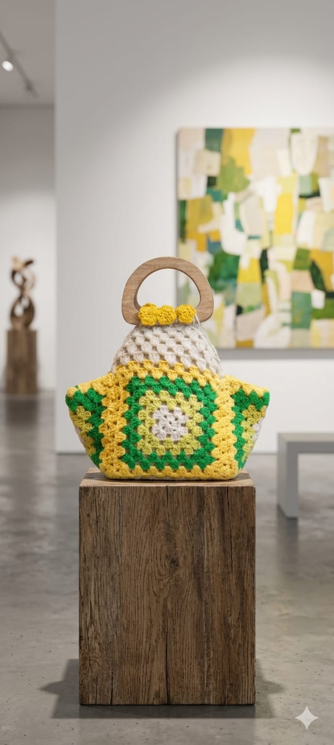 Crochet Work Potali - Yellow &amp; Green