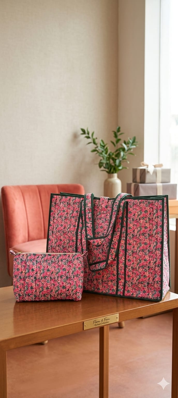 Printed Tote Bag - Pink