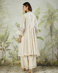 Off-White Patch Work Chanderi Kurta Set