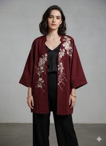 Cape Parsi Wool Cape - Dark Purple