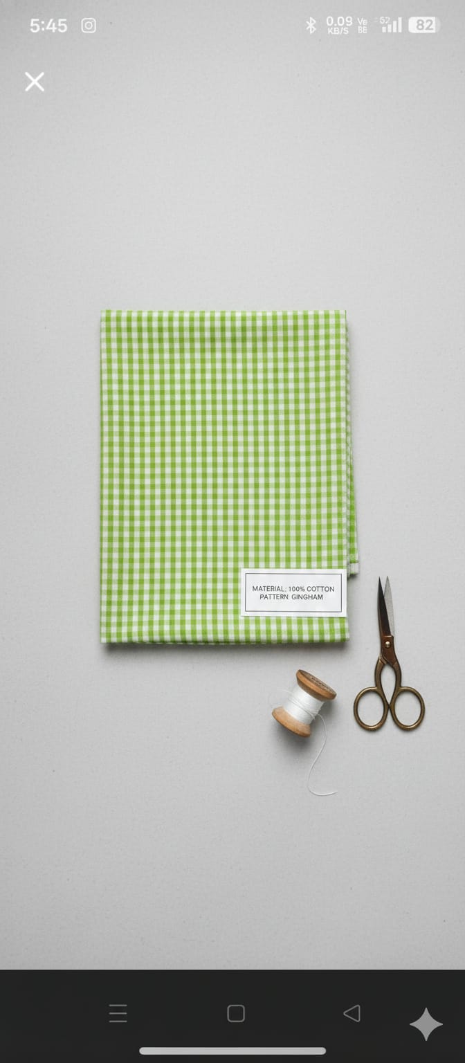 Check Cotton Fabric -  Light Green