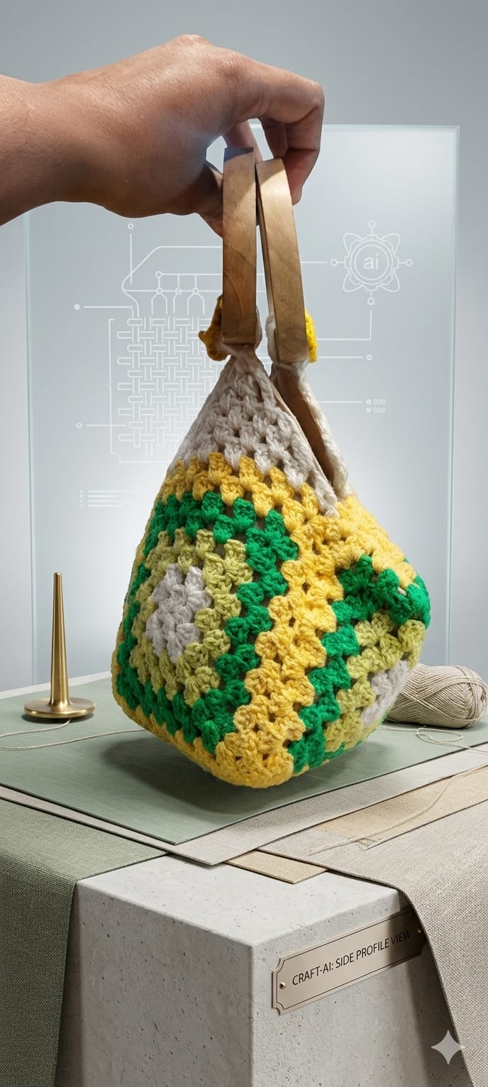 Crochet Work Potali - Yellow &amp; Green
