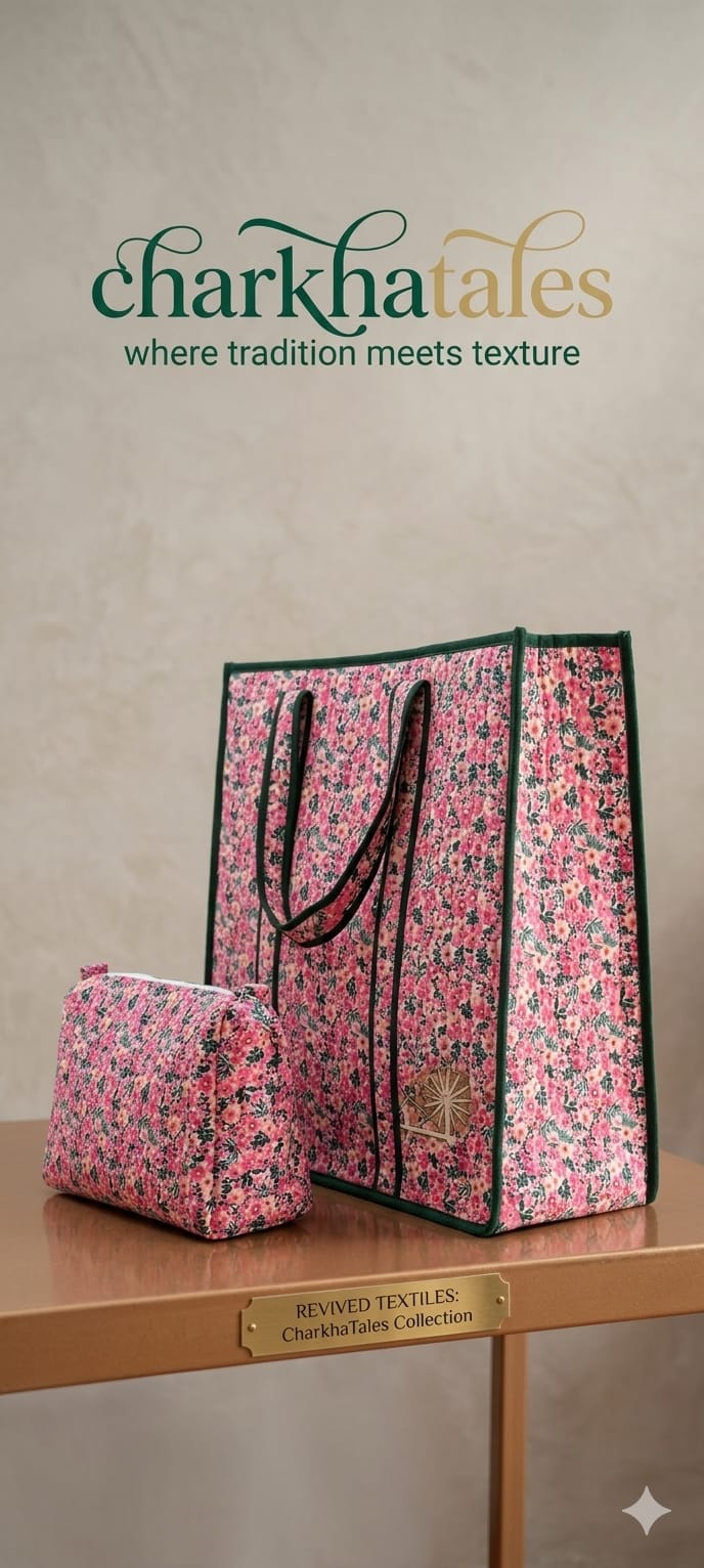 Printed Tote Bag - Pink
