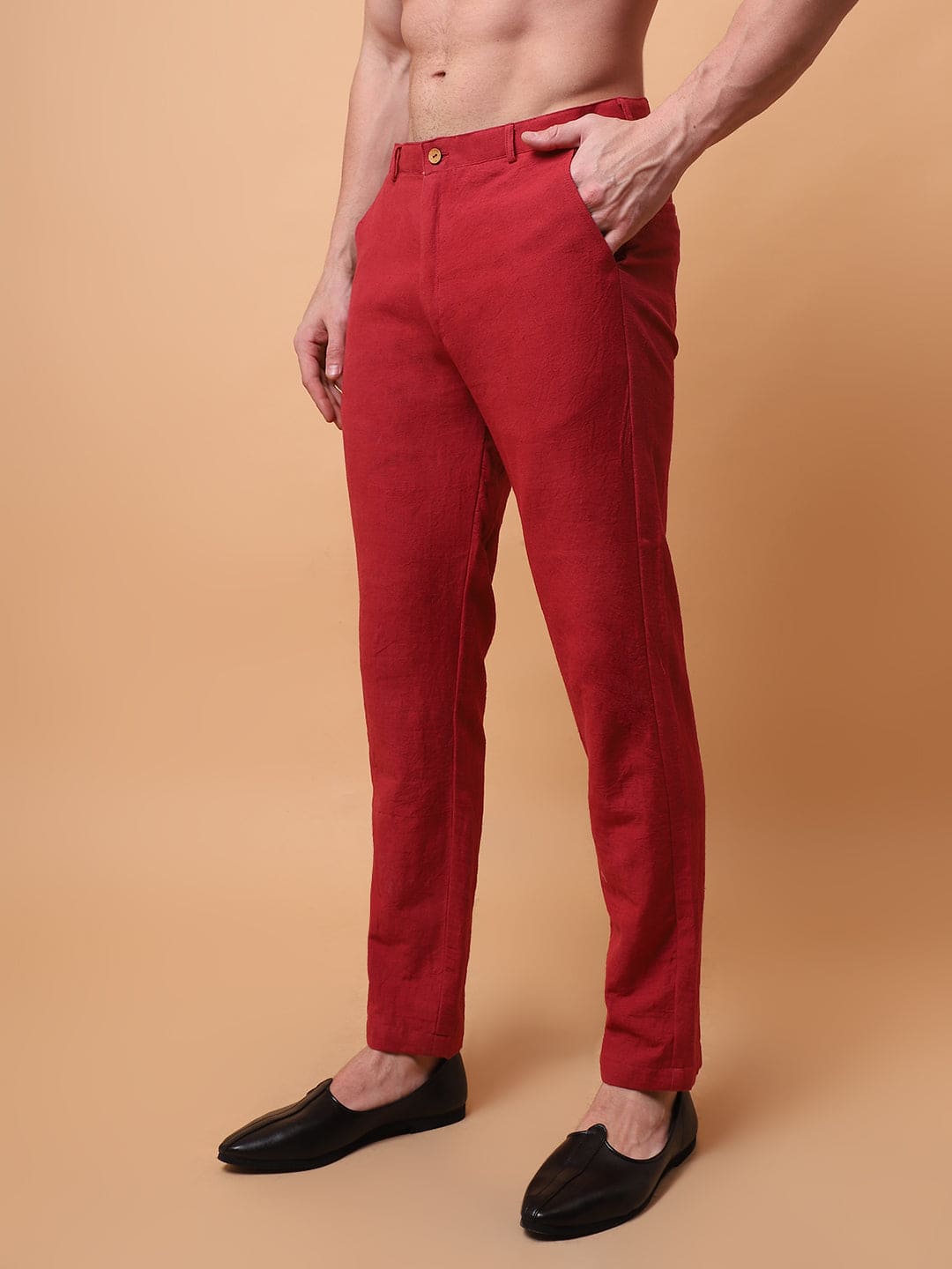 Aari Zardozi & Patch Work Men Kurta Set - Red - Charkha TalesAari Zardozi & Patch Work Men Kurta Set - Red