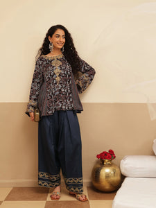 Ajrakh Women Co-ord Set - Blue