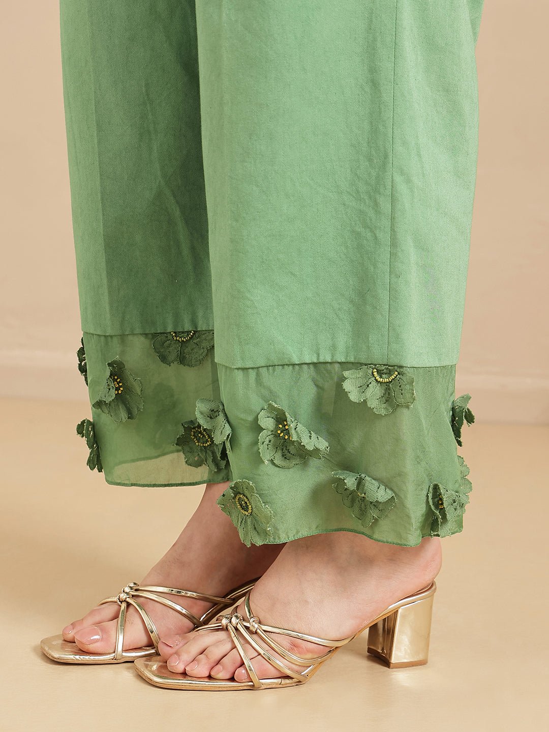 Bandhej Women Kurta Set - Green - Charkha TalesBandhej Women Kurta Set - Green