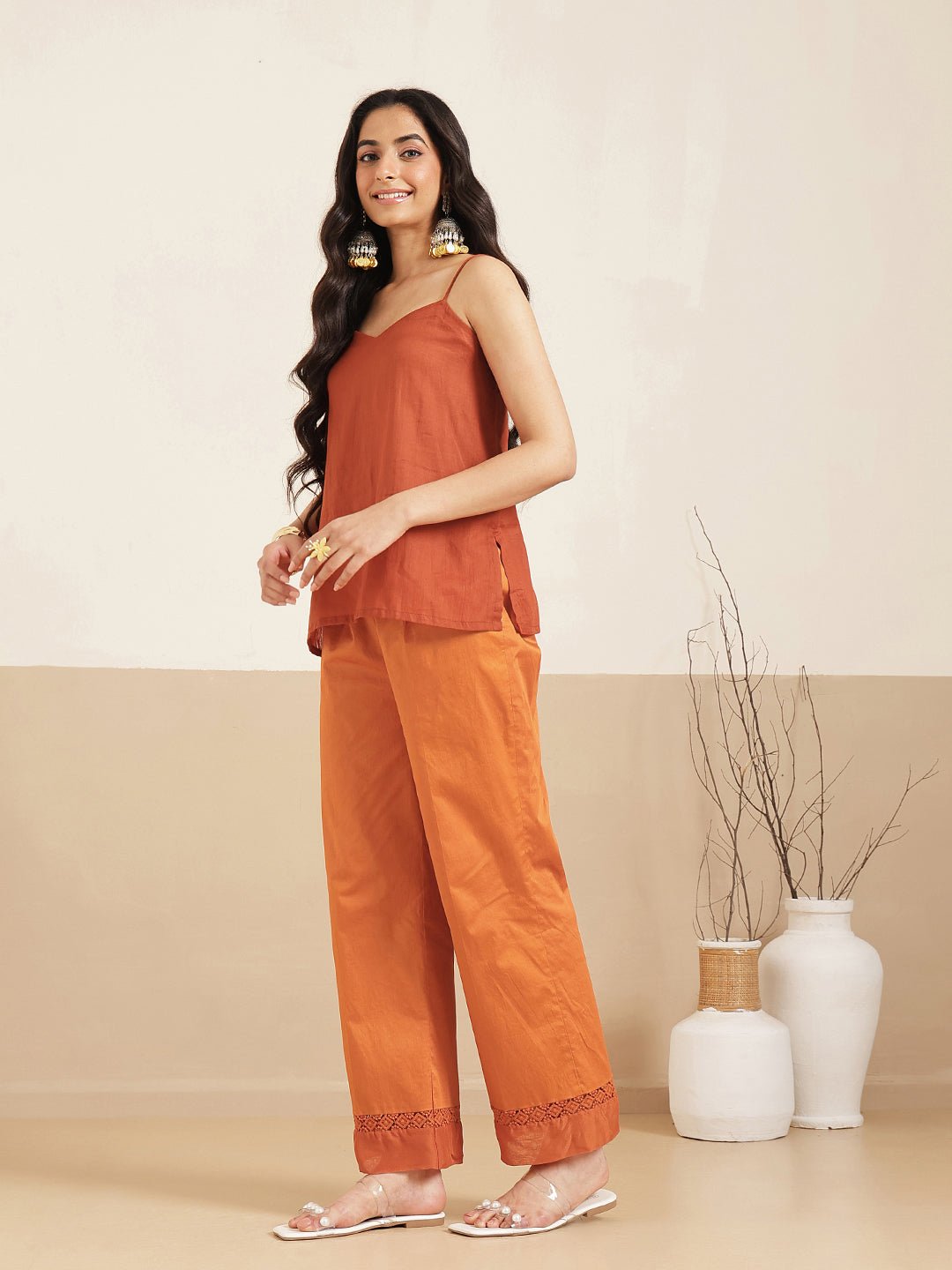 Bandhej Women Kurta Set - Orange - Charkha TalesBandhej Women Kurta Set - Orange