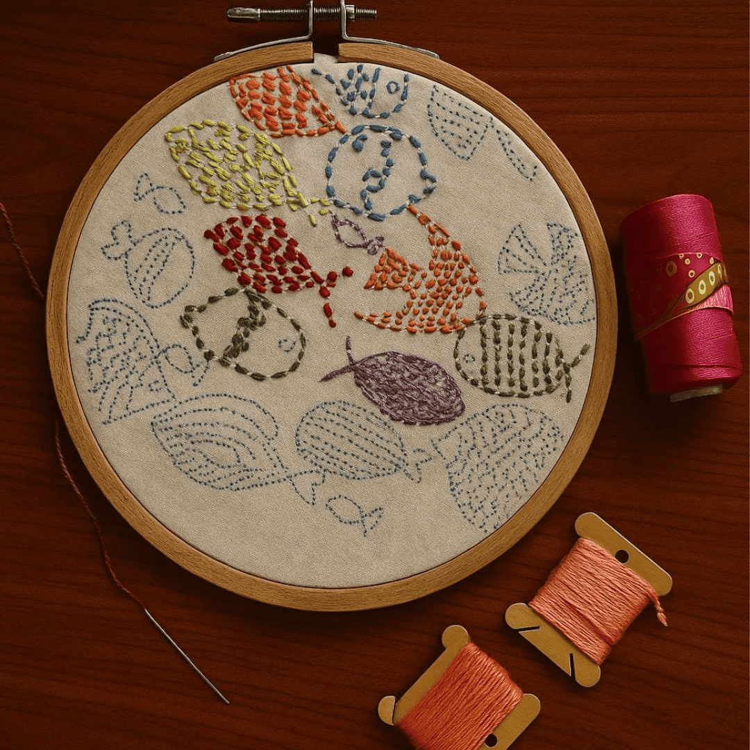 Beginner's Friendly DIY Embroidery Learning Kit - Charkha TalesBeginner's Friendly DIY Embroidery Learning Kit