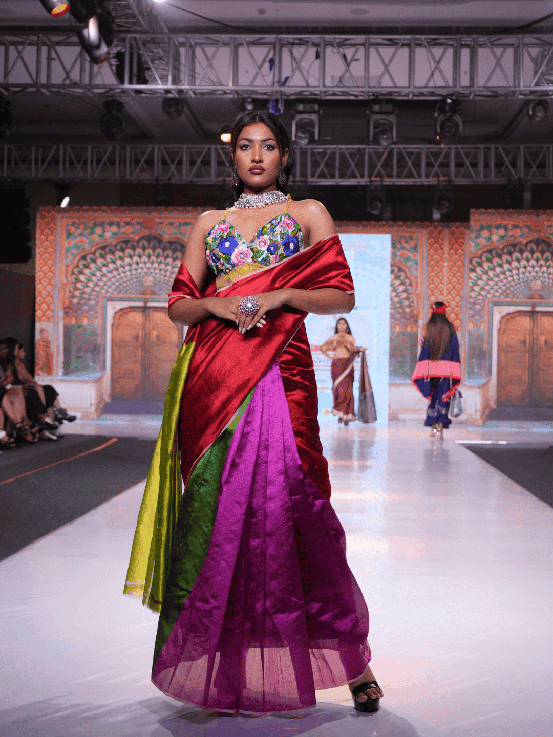 Chanderi Saree - Fuscia Pink - Charkha TalesChanderi Saree - Fuscia Pink