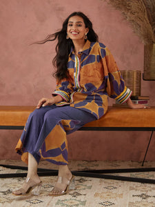 Clamp Dyed Co-Ord Set - Voilet