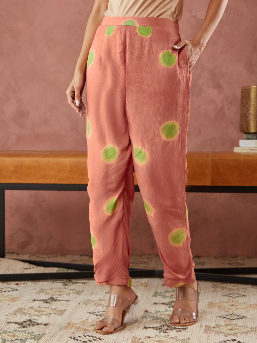 Clamp Dyed Kurta Set - Orange - Charkha TalesClamp Dyed Kurta Set - Orange