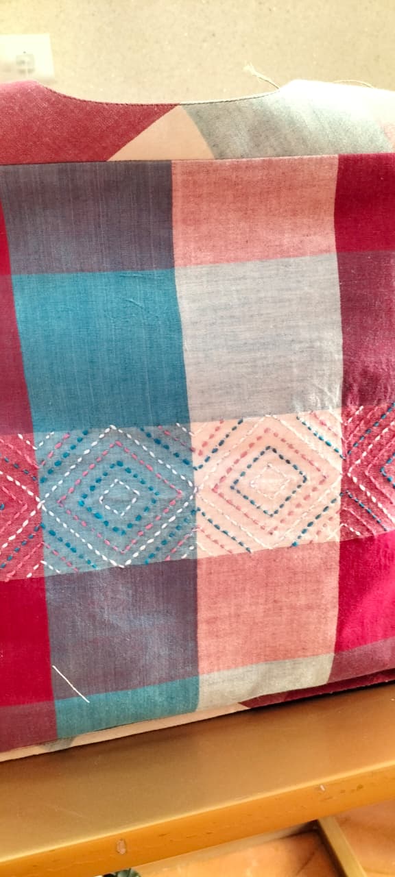 Cotton Embroidered Tote Bag - Multicolour - Charkha TalesCotton Embroidered Tote Bag - Multicolour