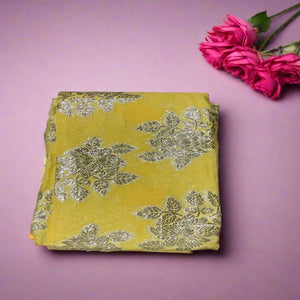 Cotton Lurex Fabric - Yellow..