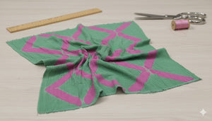 Crush Cotton Clamp Dye Fabric - Green