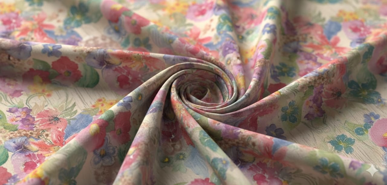 Crush Cotton Digital Print - Fabric - Charkha TalesCrush Cotton Digital Print - Fabric