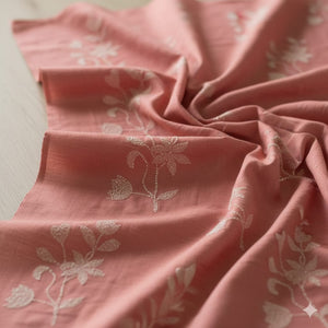 Crush Cotton Digital Print Fabric  - Peach