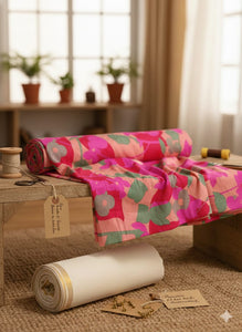 Digital Printed Fabric  - Red.